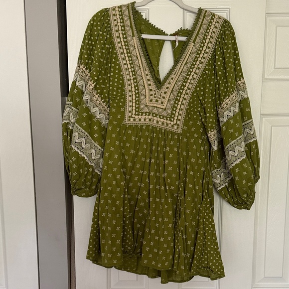 Free People Southwest mini dress Green Boho Dress - Picture 3 of 4